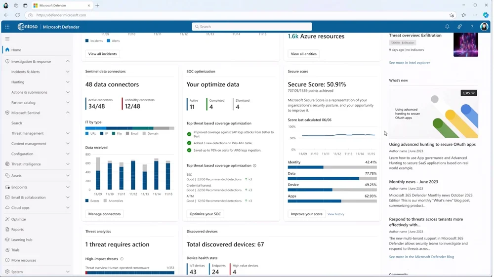 MIcrosoft Defender interface.