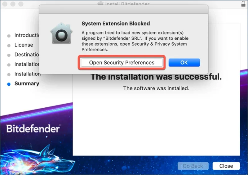 Bitdefender VPN Installation process screenshot.