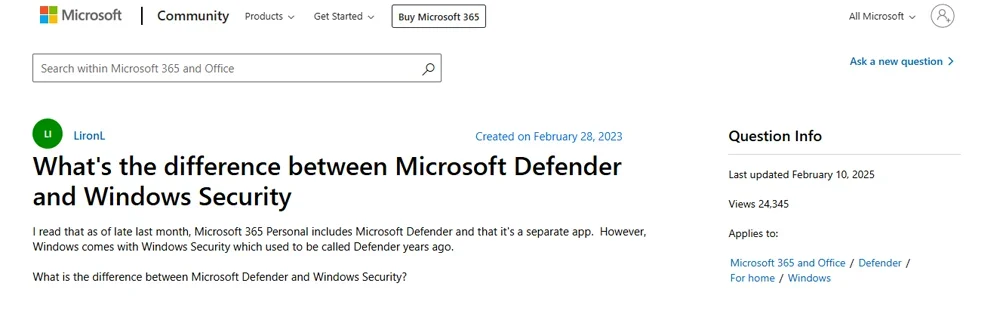 Microsoft Community page.
