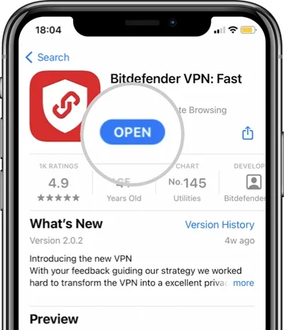 Bitdefender VPN Installation process screenshot.