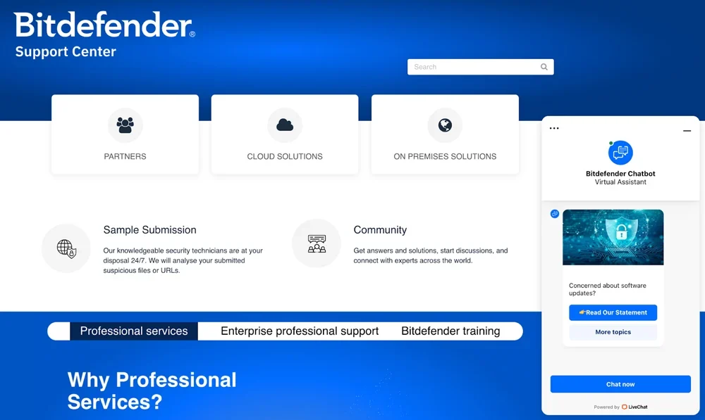 BItdefender support center.
