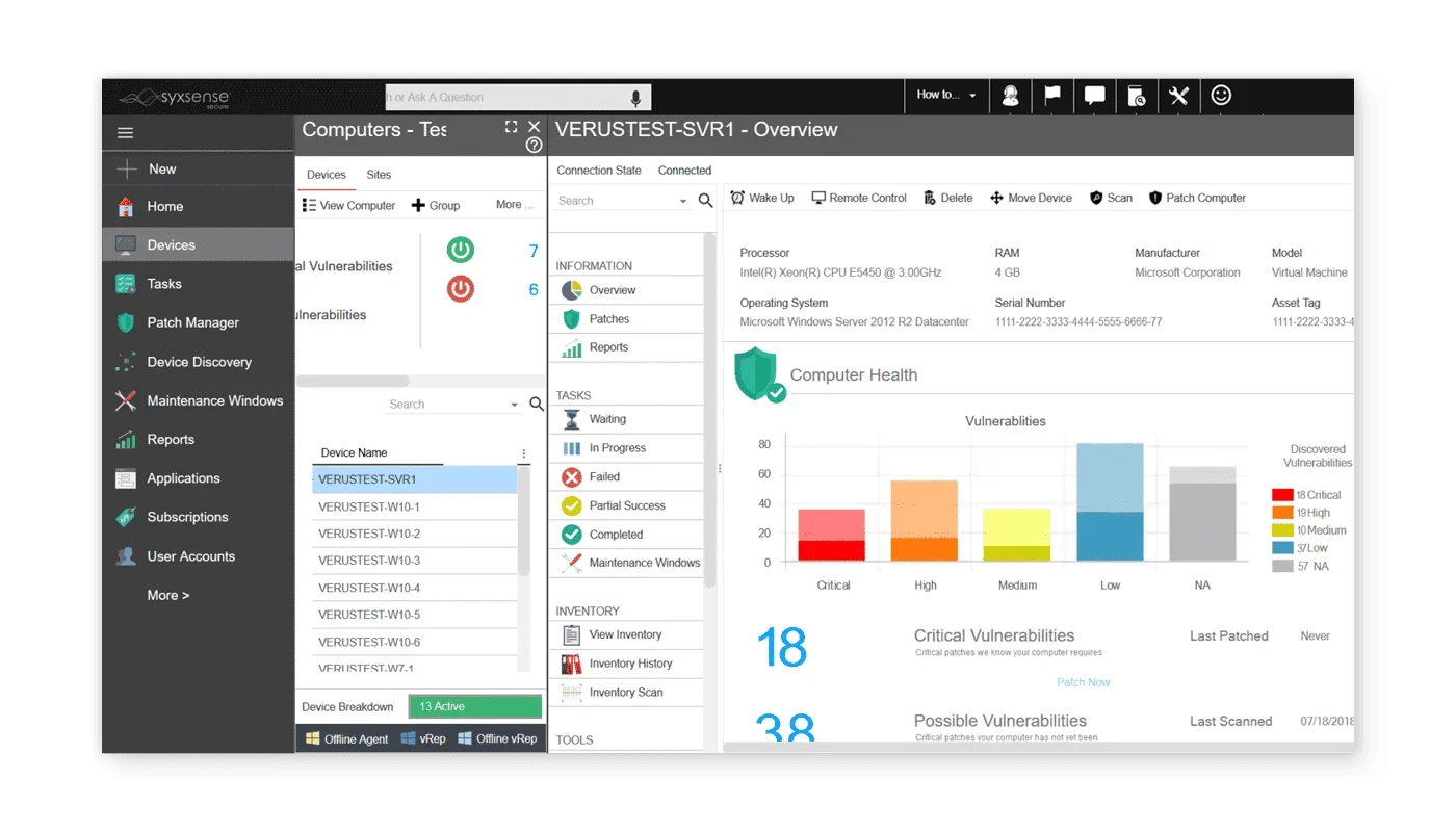 Syxsense Active Secure interface
