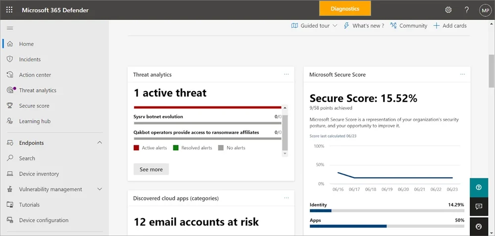 Microsoft Defender screenshot.