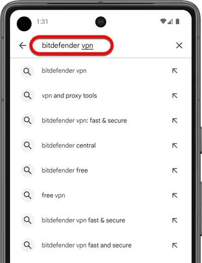 Bitdefender VPN Installation process screenshot.
