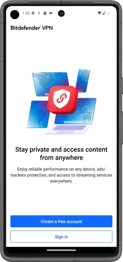 Bitdefender VPN Installation process screenshot.